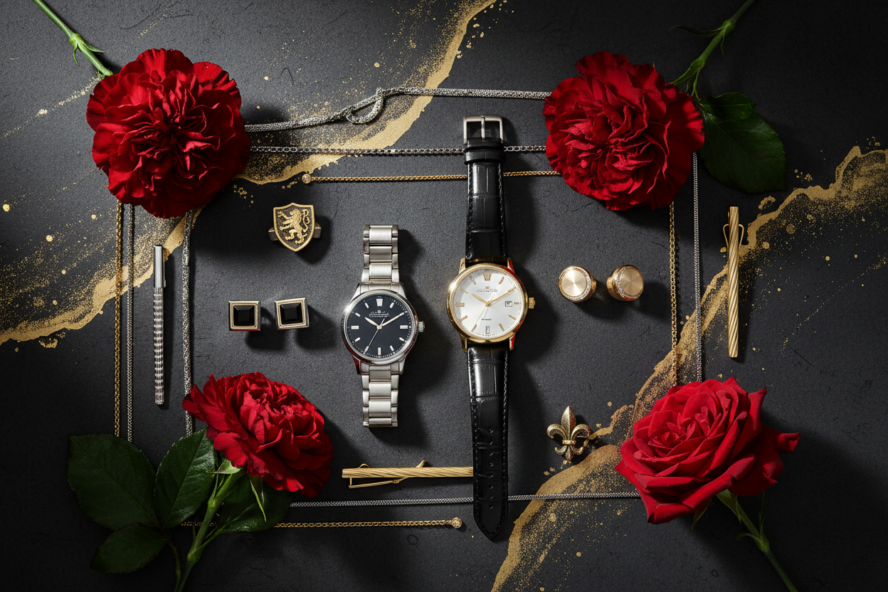 Jewelry for Men with Red Roses