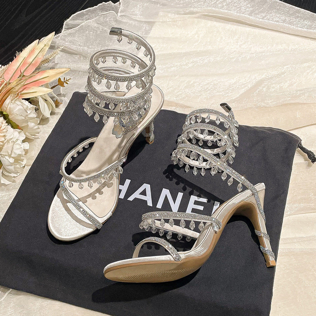 Women's High Heel Stiletto Sandals - Round Toe Evening Dress Shoes | Sarah Express