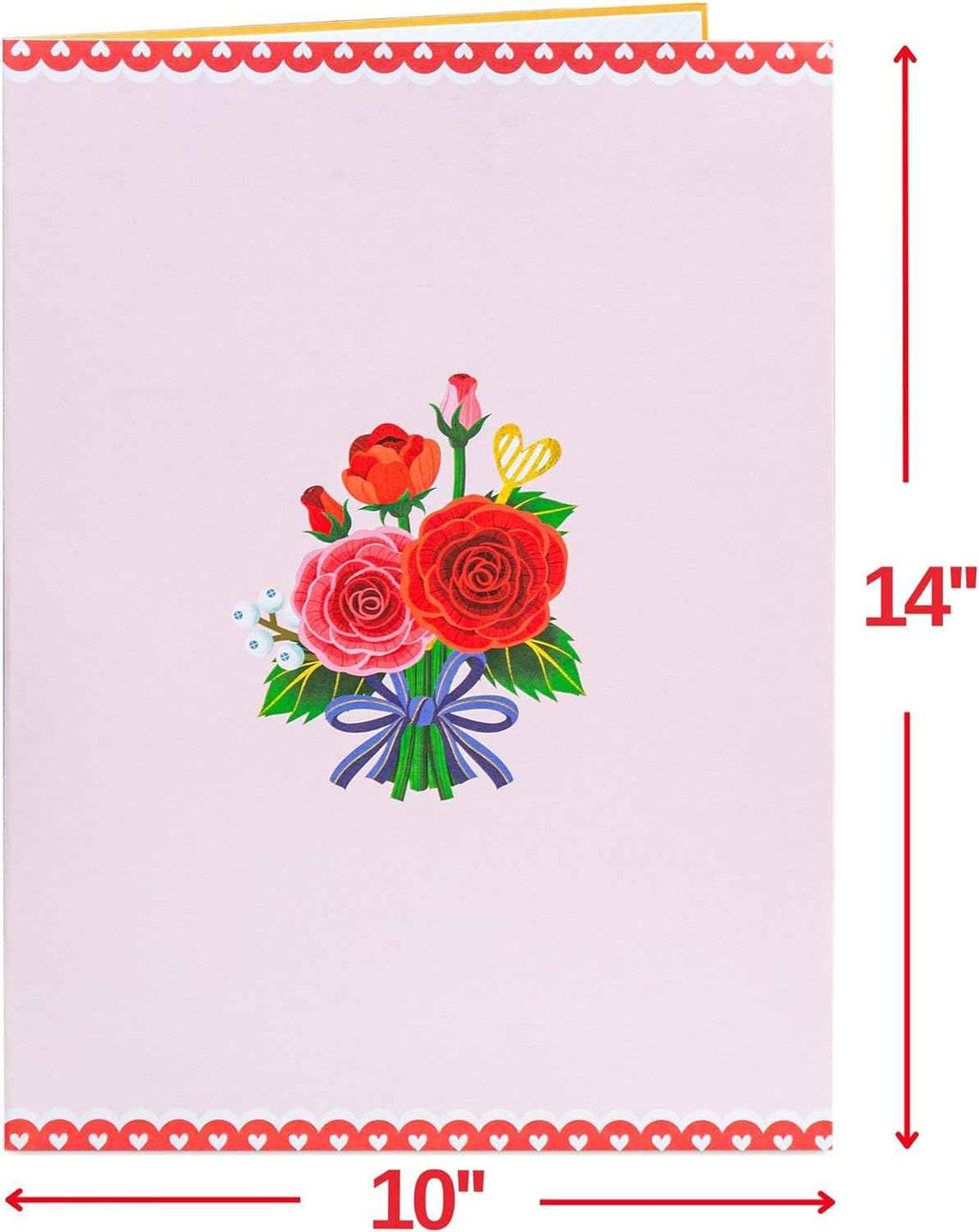 Hugepop Red Roses Pop Up Card, with Detachable Bouquet
