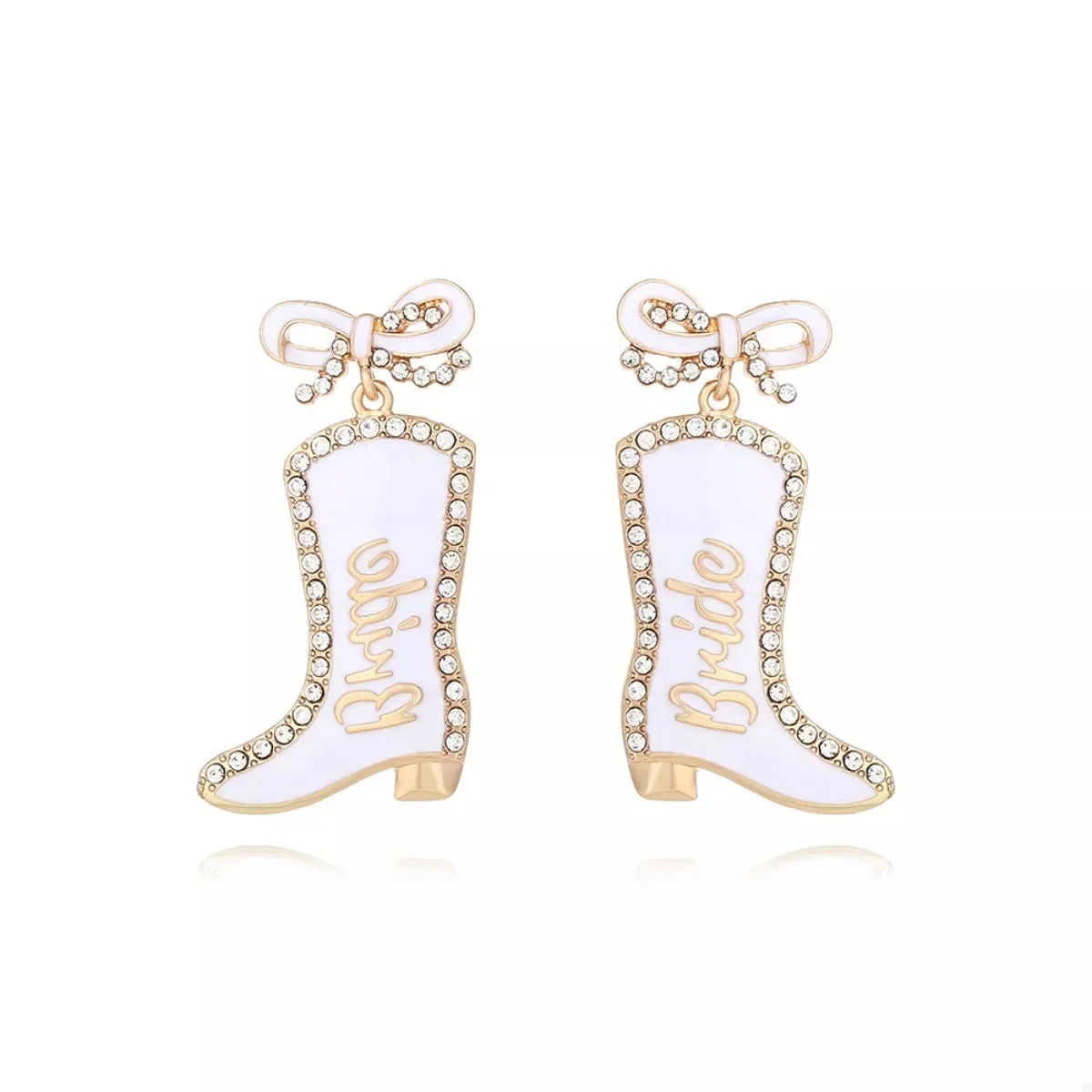 Cowgirl Boot Dangle Earrings with Bow