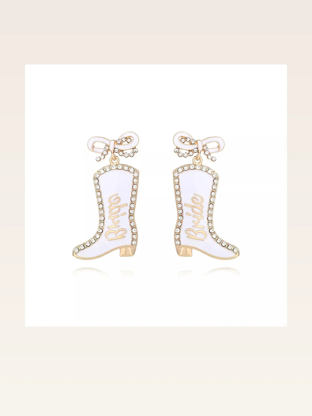 Cowgirl Boot Dangle Earrings with Bow