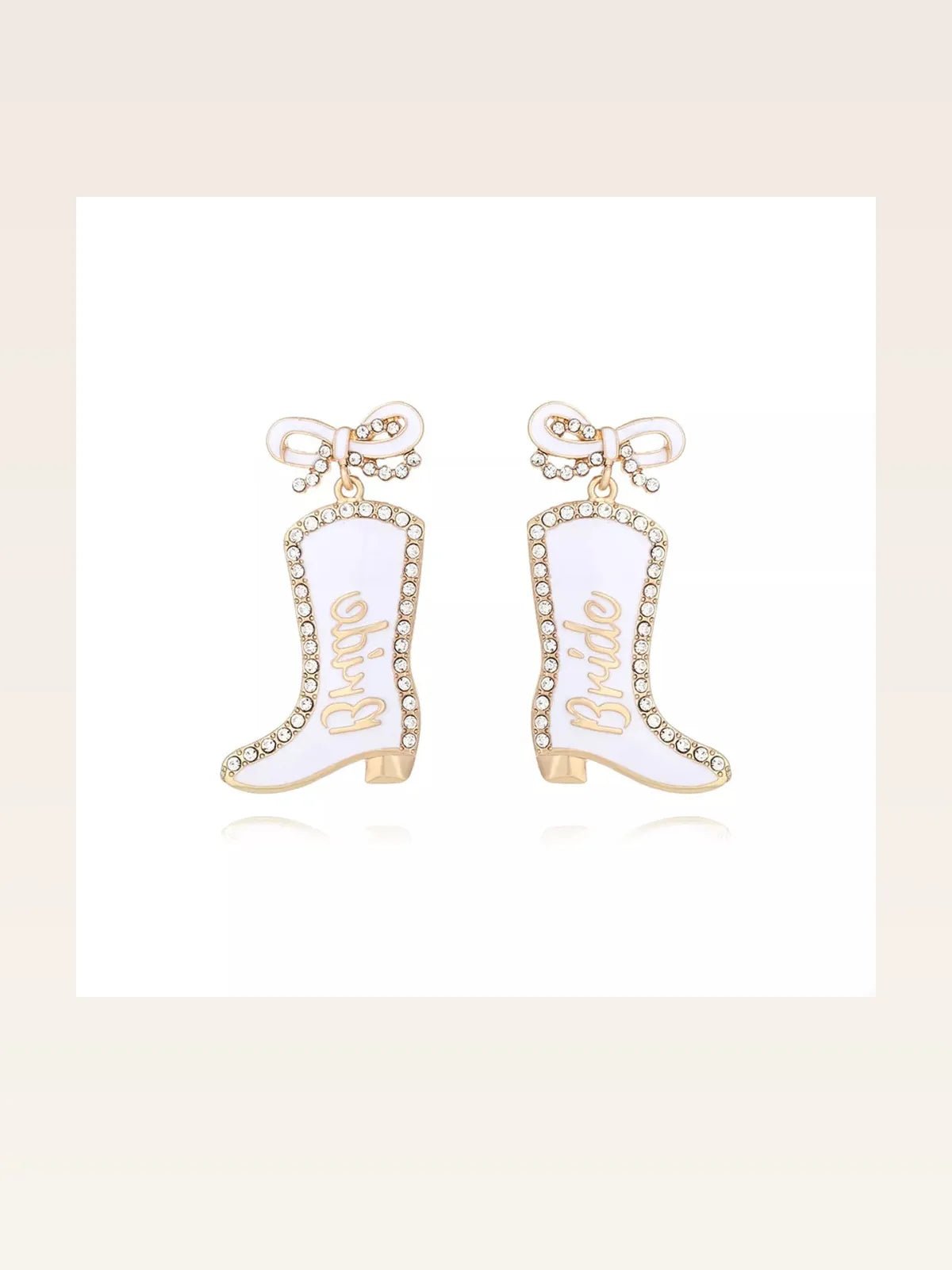 Cowgirl Boot Dangle Earrings with Bow
