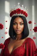 ESTHER-A-ROSE Red Rose Rhinestone Tiara