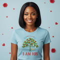 I AM HIS T-Shirt — Red Letters with Logo