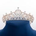 Crystal Tiara - sparkling rhinestones and pearls in rose gold
