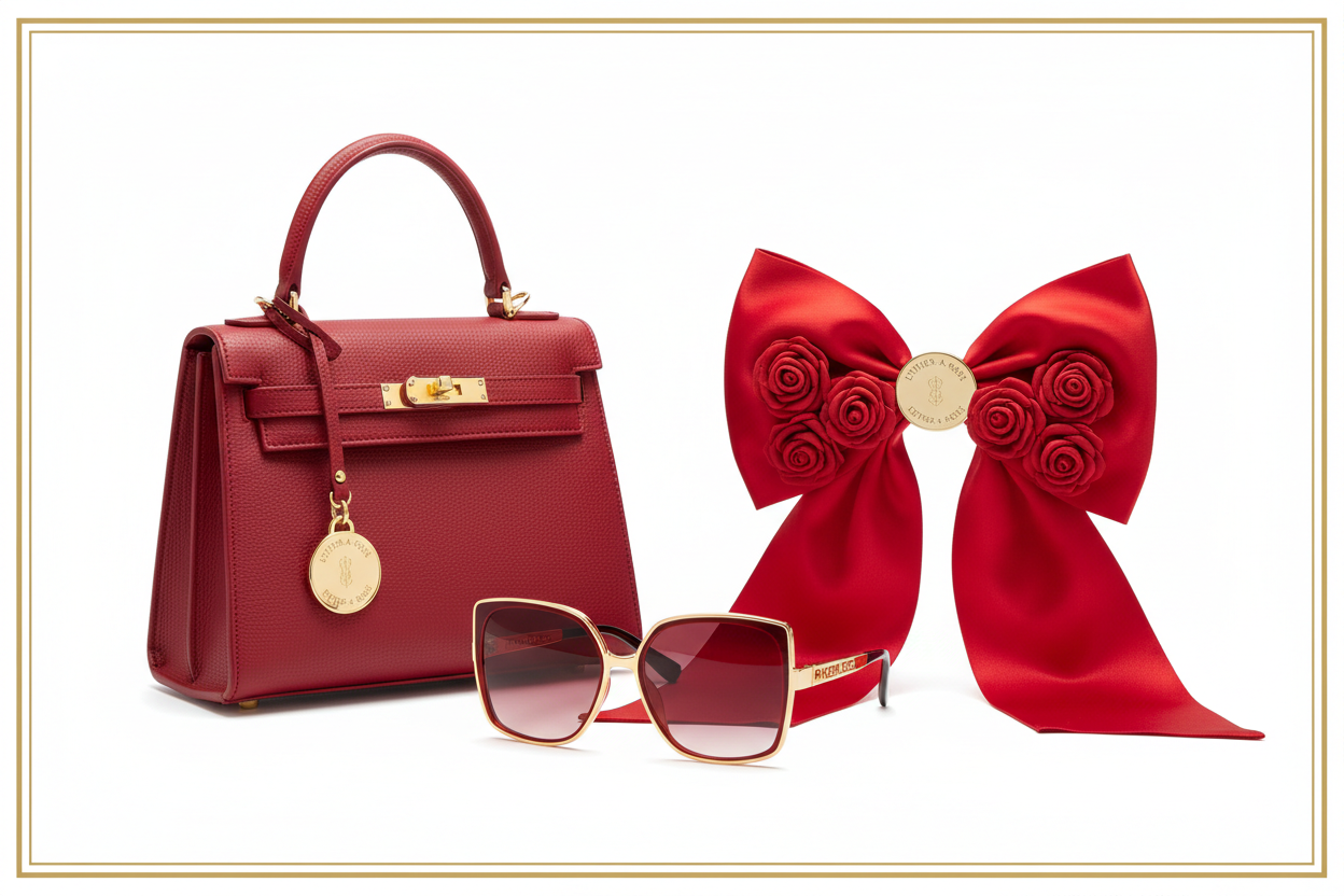 JOHNNY LEE And ME — Red Purse + Red Sunglasses + Red Hair Bow