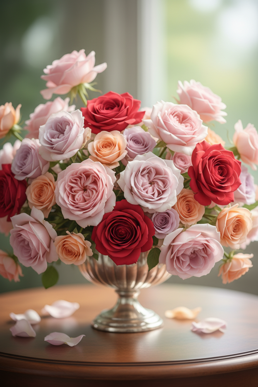 Soft Pastel Blooming Roses